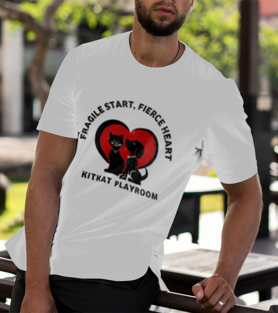 Fragile Heart Fierce Start Kitkat Playroom Black Cat And Dog T-Shirt