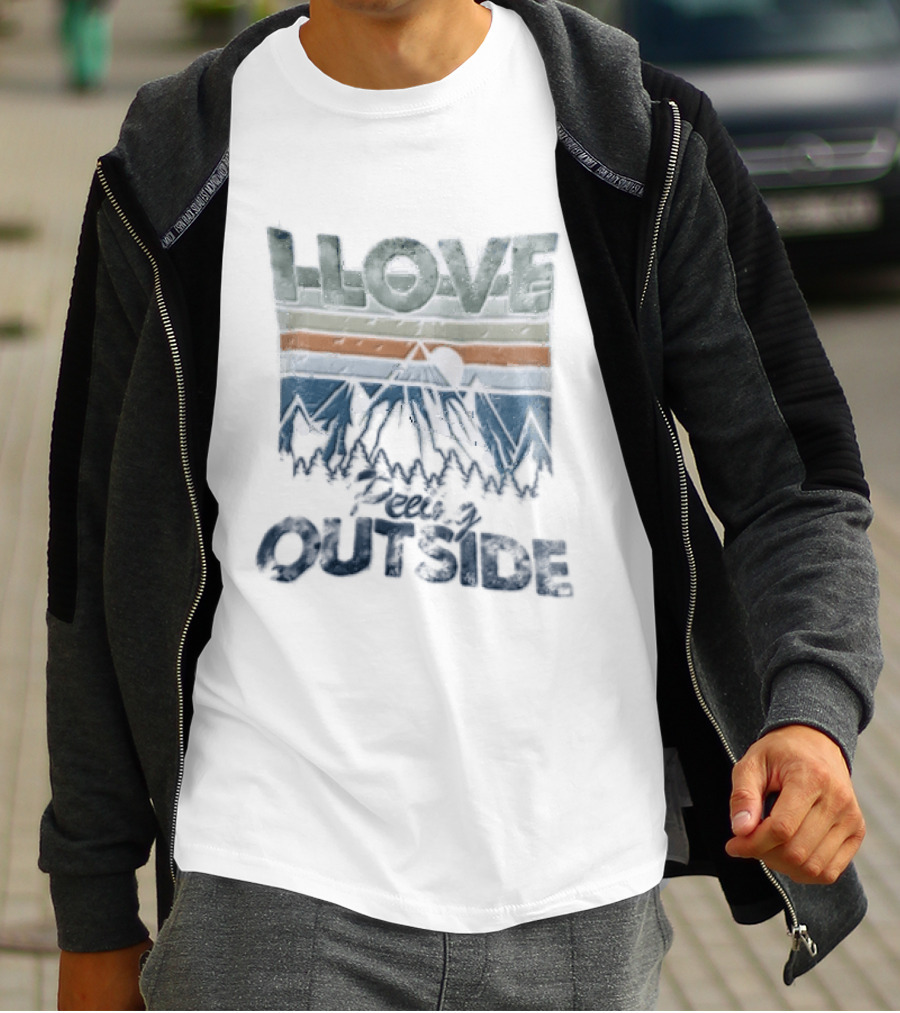 I Love Peeing Outside Mountain Sun Pine Trees T-Shirt