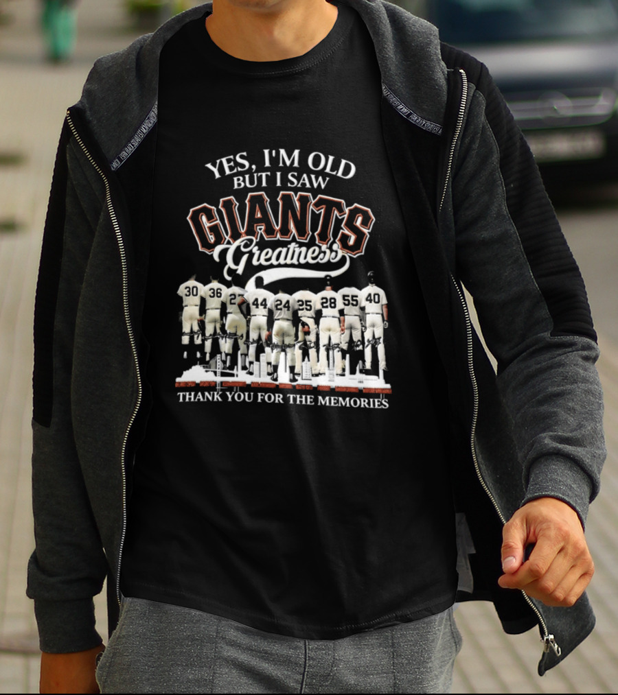 Yes I'm Old But I Saw Giants Greatness Thank You For The Memories T-Shirt