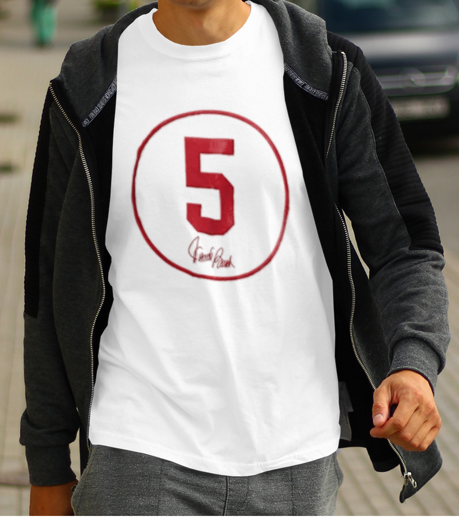 Johnny Bench Number 5 Cincinnati Reds Team Circle Signature T-Shirt