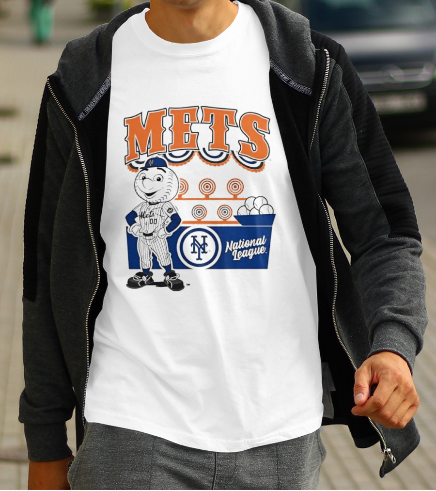 Mitchell & Ness Nostalgia Mets National League Mr. Met Baseball Batting Practice T-Shirt