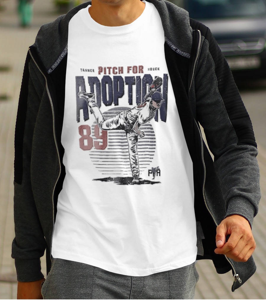 Tanner Houck Baseball Pitcher Adoption 89 Sunburst Stripes Distressed T-Shirt