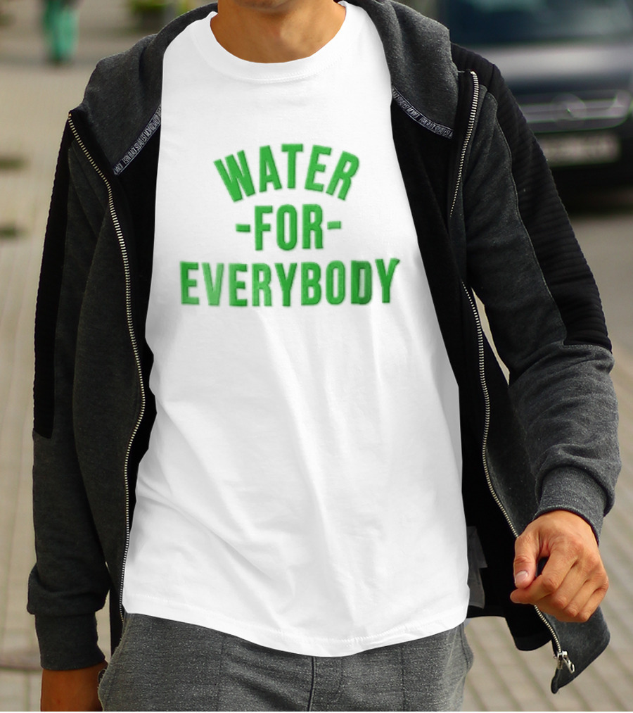 Water For Everybody Bright Green Arched Layout T-Shirt