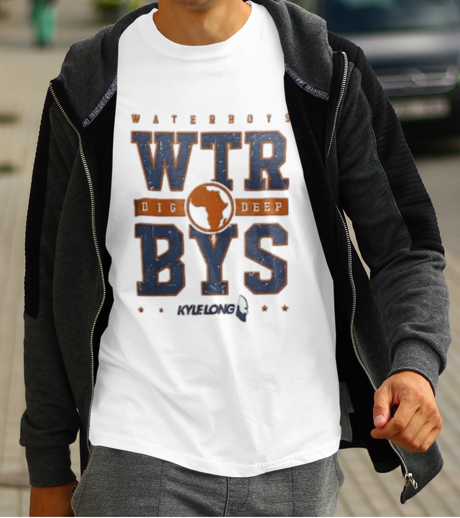 Waterboys WTRBYS Dig Deep Africa Map Distressed Design Kyle Long T-Shirt