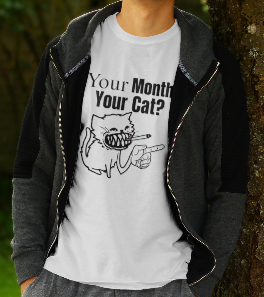 Your Month Your Cat Smoking Drawing T-Shirt