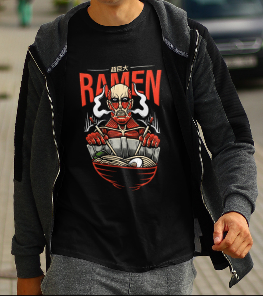 Titan Sized Ramen Colossal Noodles And Broth Delight T-Shirt