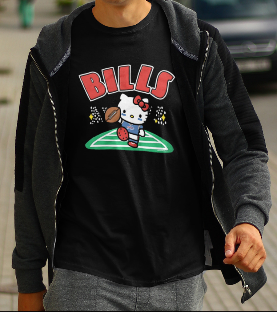 Hello Kitty Buffalo Bills Football Style Collaboration T-Shirt