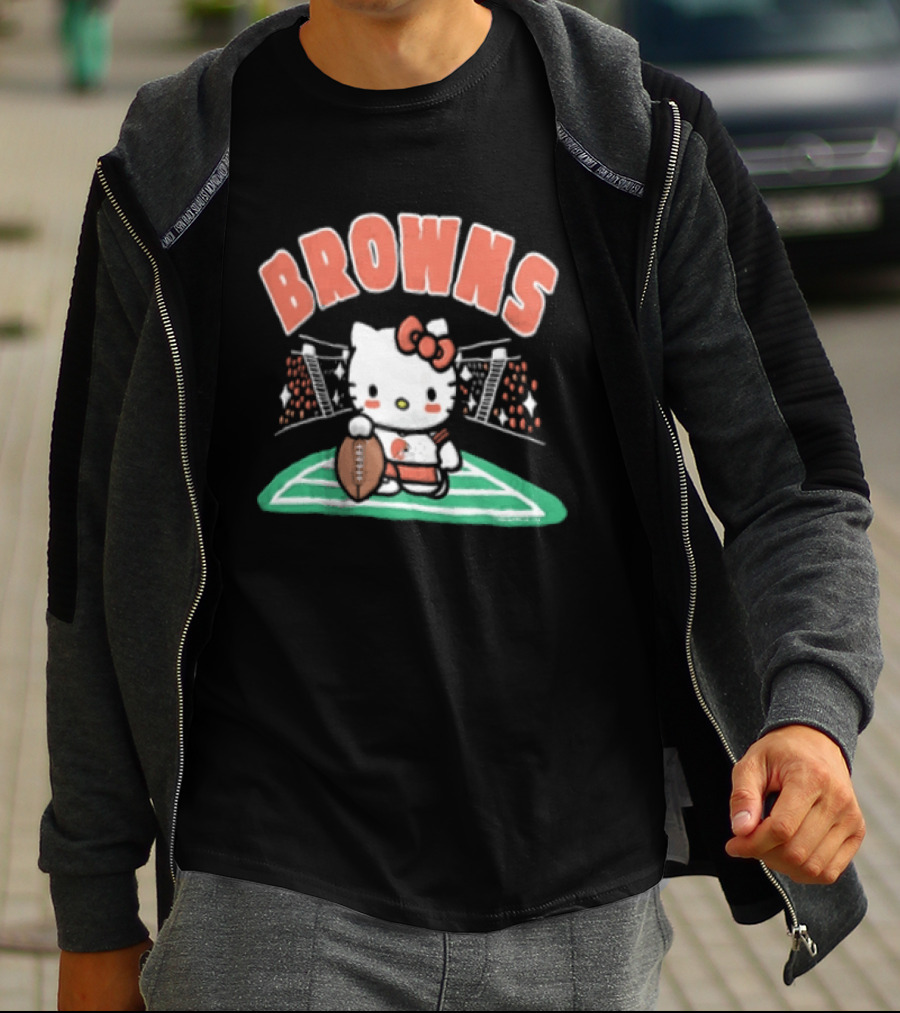 Hello Kitty Football Collaboration With Cleveland Browns T-Shirt