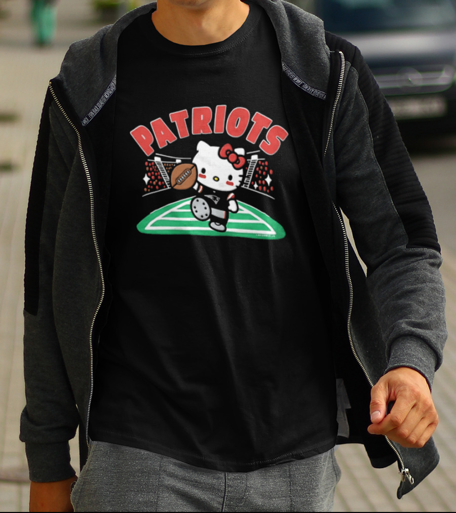 Hello Kitty Patriots Football Touchdown Collaboration T-Shirt