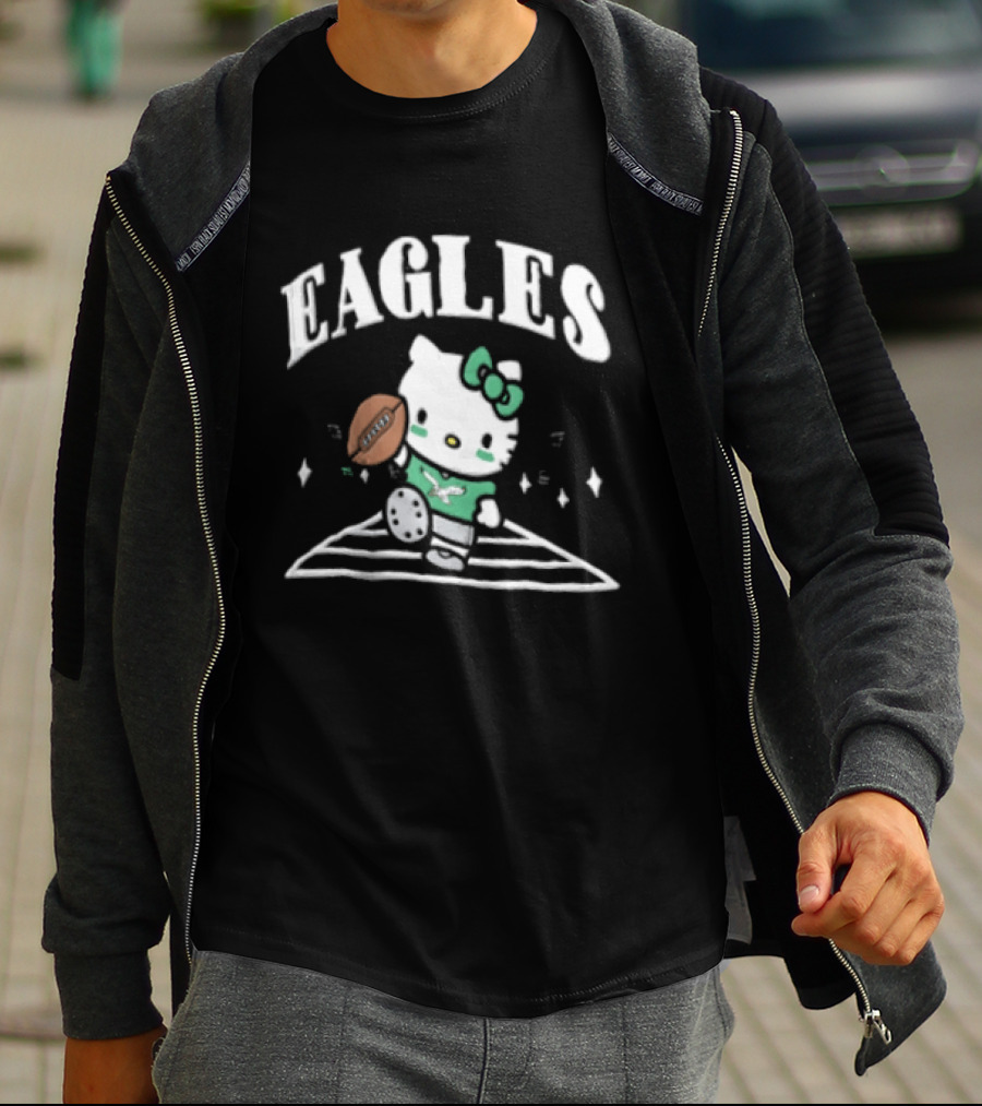 Hello Kitty Philadelphia Eagles Football Collaboration T-Shirt