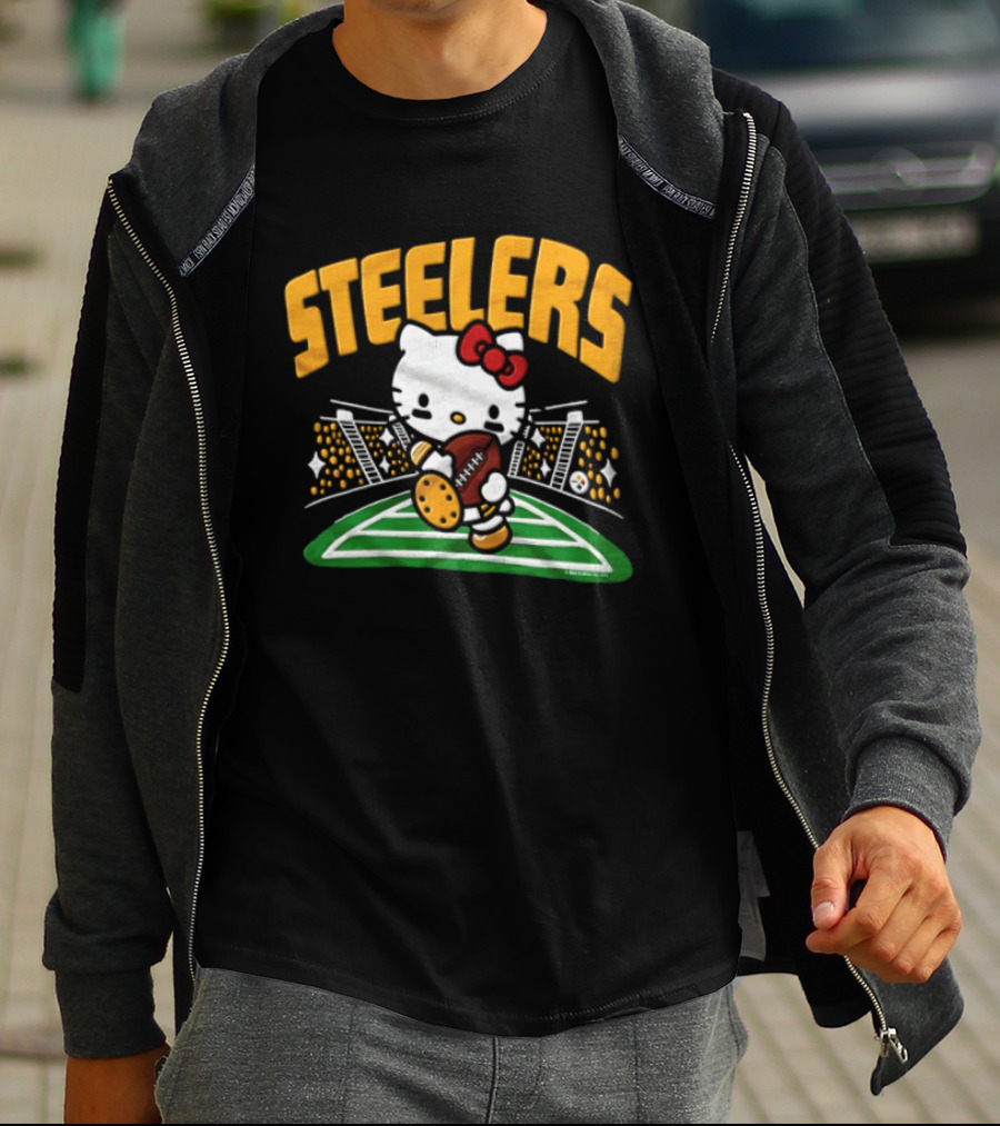 Hello Kitty Pittsburgh Steelers Football Collaboration T-Shirt