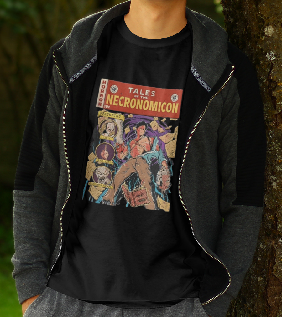 Tales Of The Necronomicon Horror Featuring Ash Williams Evil Dead Comic Book Bruce Campbell Linda Henrietta Knowby T-Shirt