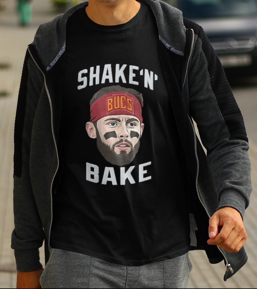 Tampa Bay Buccaneers Shake N Bake Bucs Eyeblack Red Headband Caricature T-Shirt