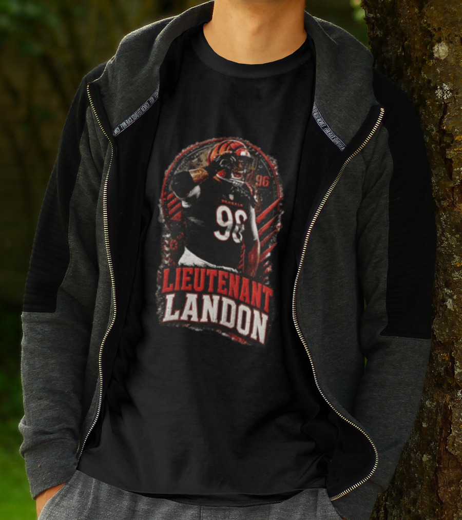Lieutenant Landon 96 Cincinnati Bengals Football Salute T-Shirt