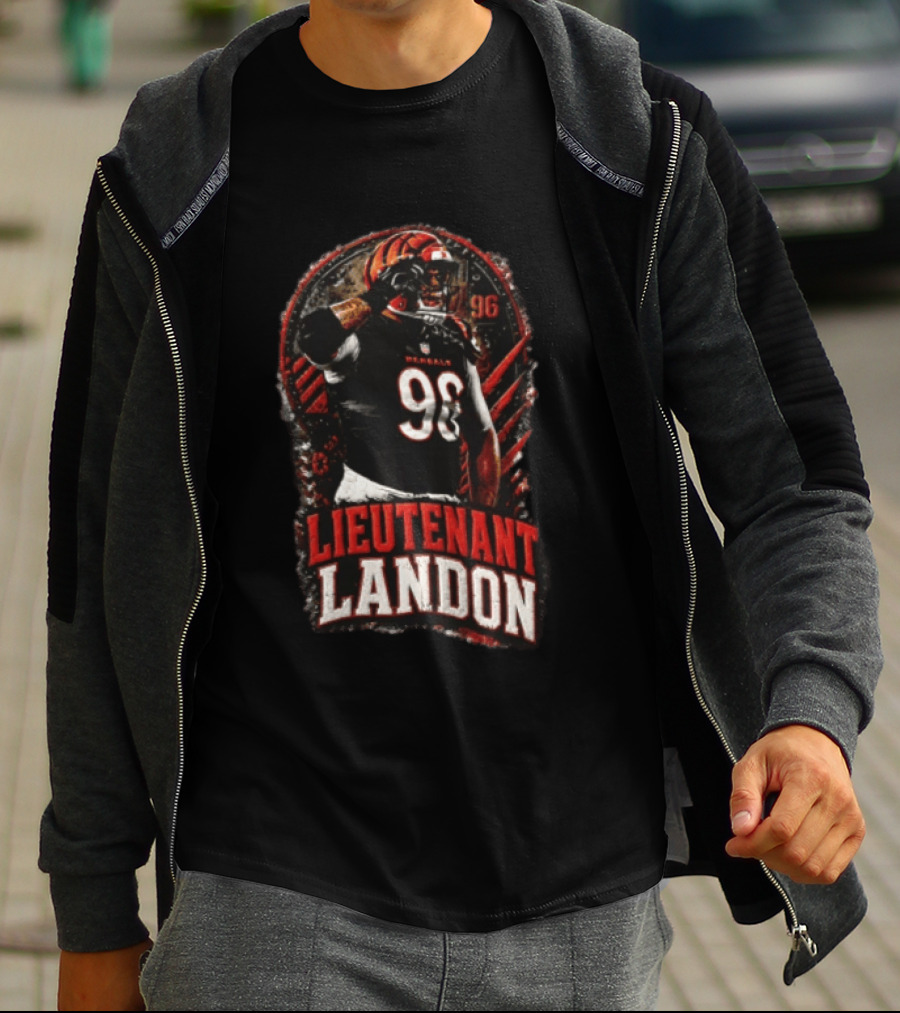 Lieutenant Landon 96 Cincinnati Bengals Football Salute T-Shirt