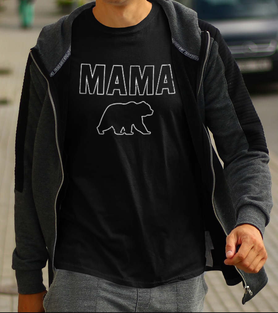 Mama Bear Distressed White T-Shirt