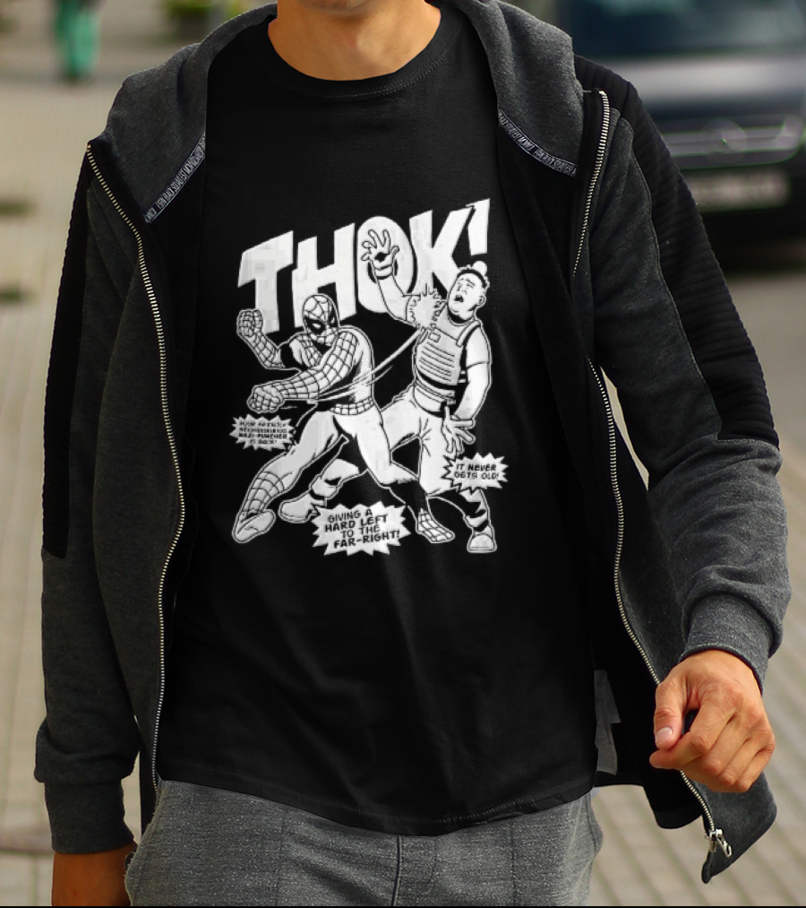 Spider Man Thok Nazi Puncher Far Right Comic Line T-Shirt