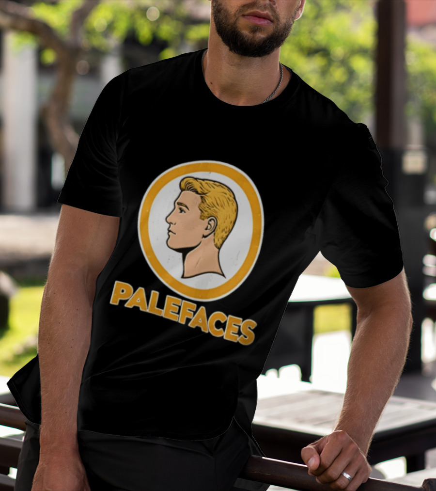 Palefaces Distressed Blonde Male Profile Circular T-Shirt