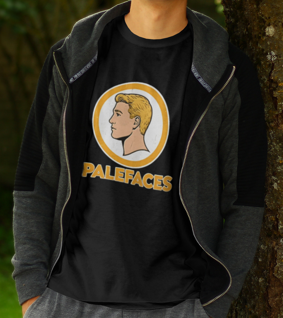Palefaces Distressed Blonde Male Profile Circular T-Shirt
