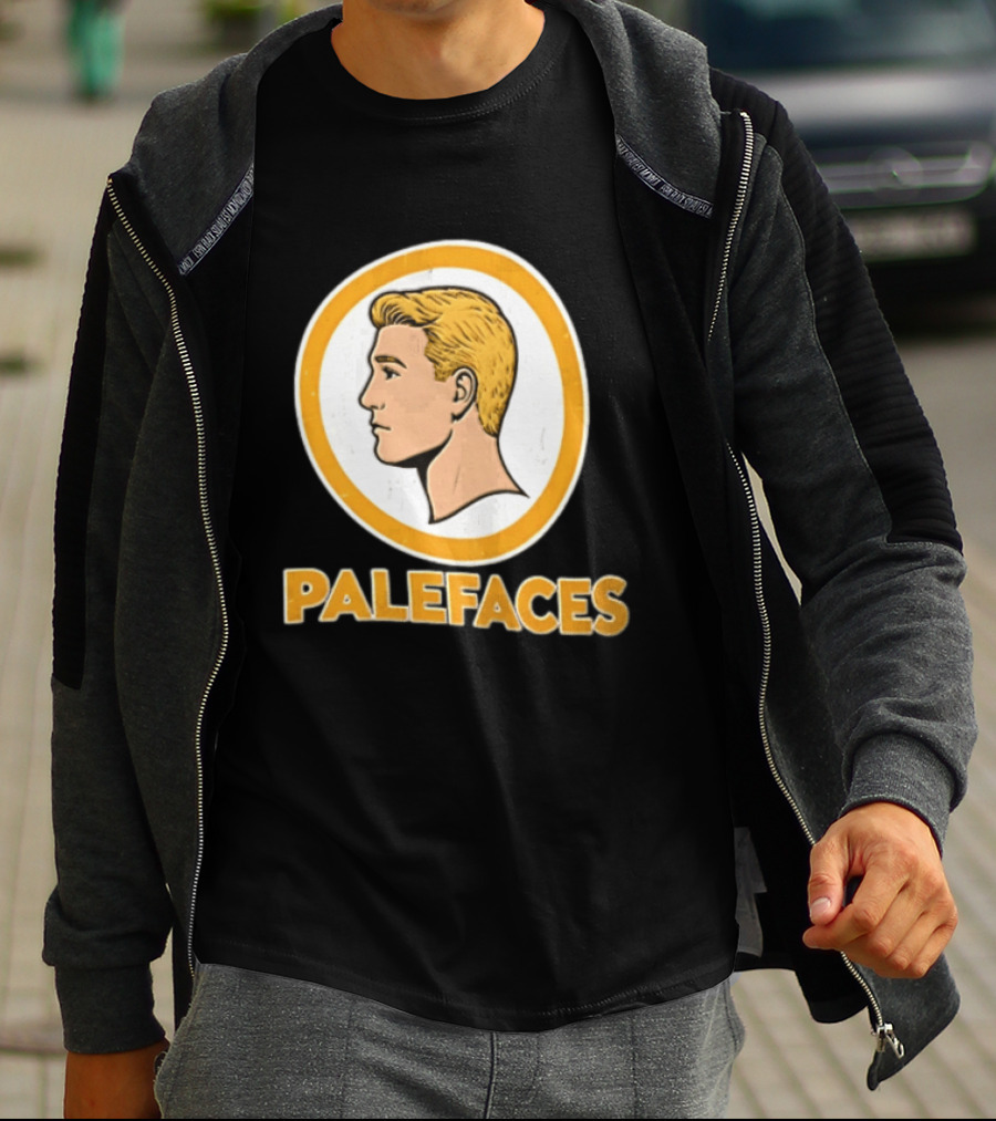 Palefaces Distressed Blonde Male Profile Circular T-Shirt