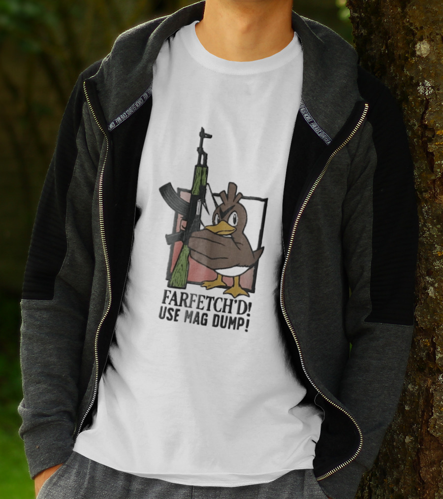 Farfetch'd Use Mag Dump Pok Mon Holding AK47 Rifle T-Shirt