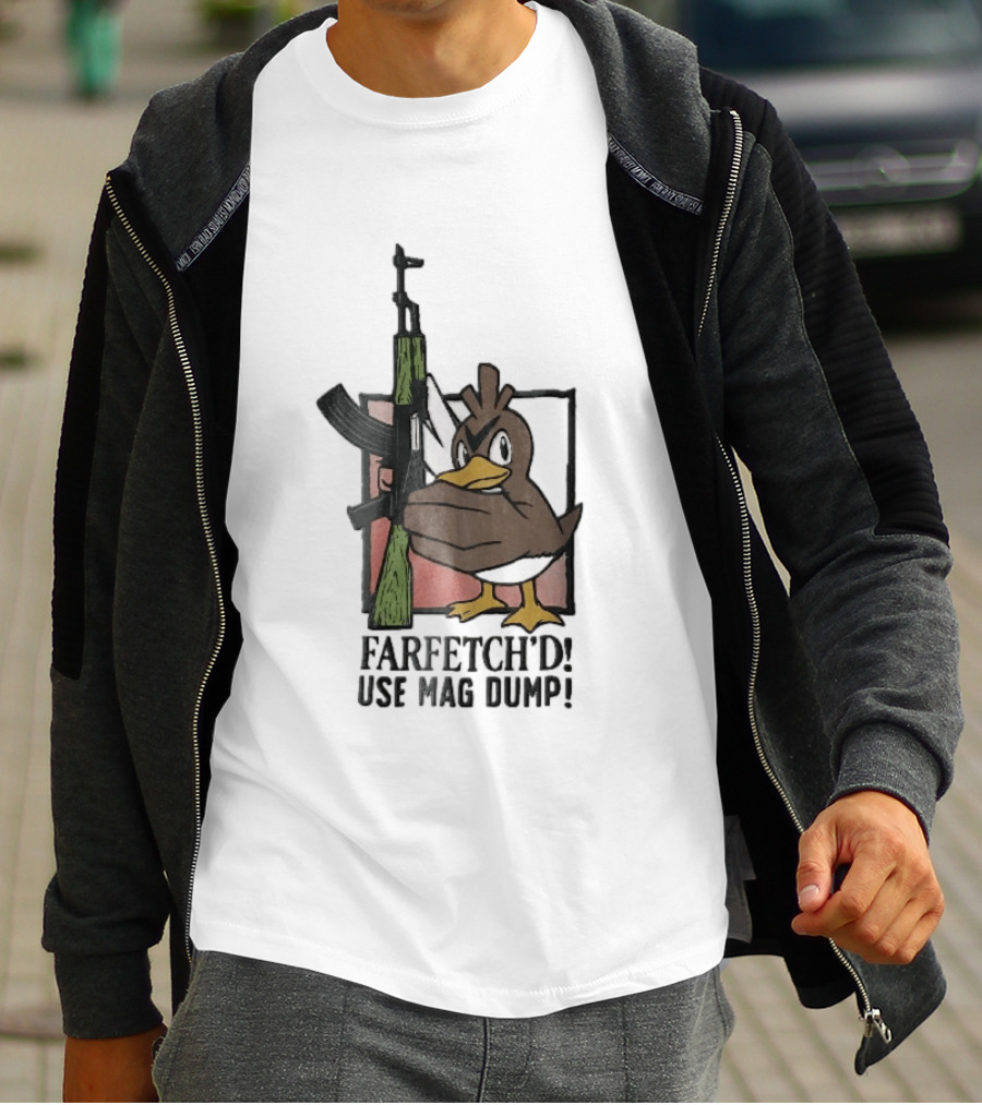 Farfetch'd Use Mag Dump Pok Mon Holding AK47 Rifle T-Shirt