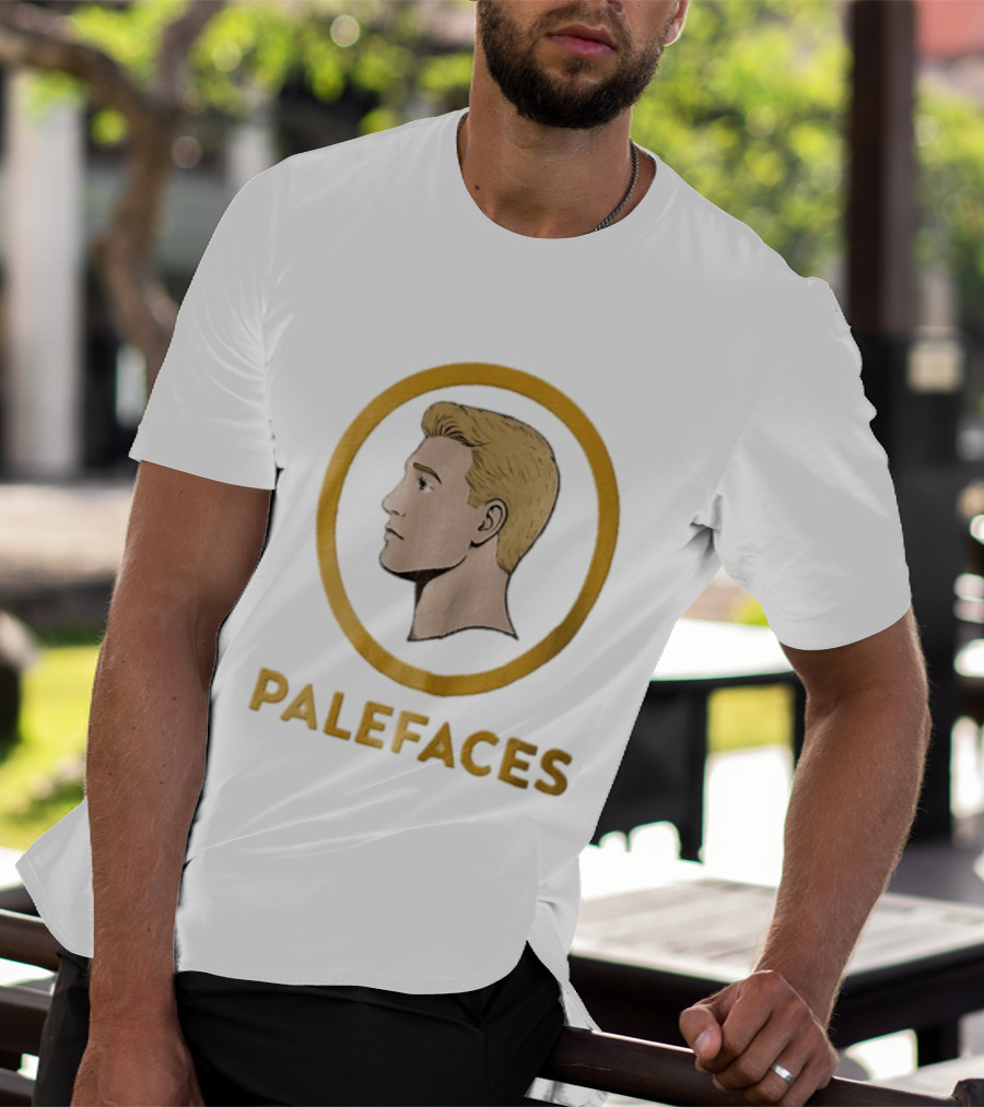 Palefaces Blonde Profile Circular Frame Line T-Shirt