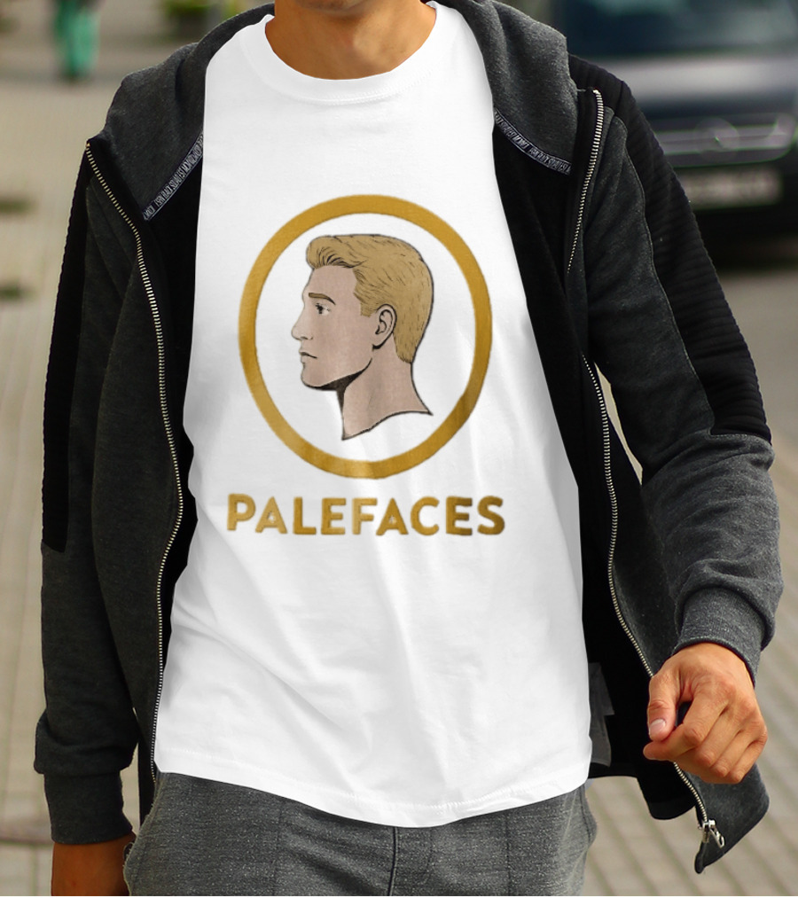 Palefaces Blonde Profile Circular Frame Line T-Shirt