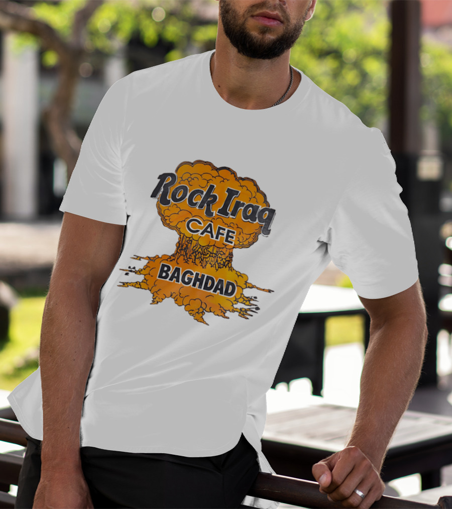 Rock Iraq Cafe Baghdad Nuclear Explosion Cloud T-Shirt