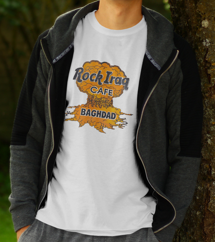 Rock Iraq Cafe Baghdad Nuclear Explosion Cloud T-Shirt