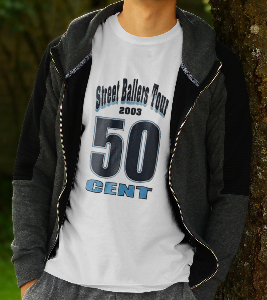 Street Ballers Tour 2003 50 Cent Jersey Number Blue T-Shirt