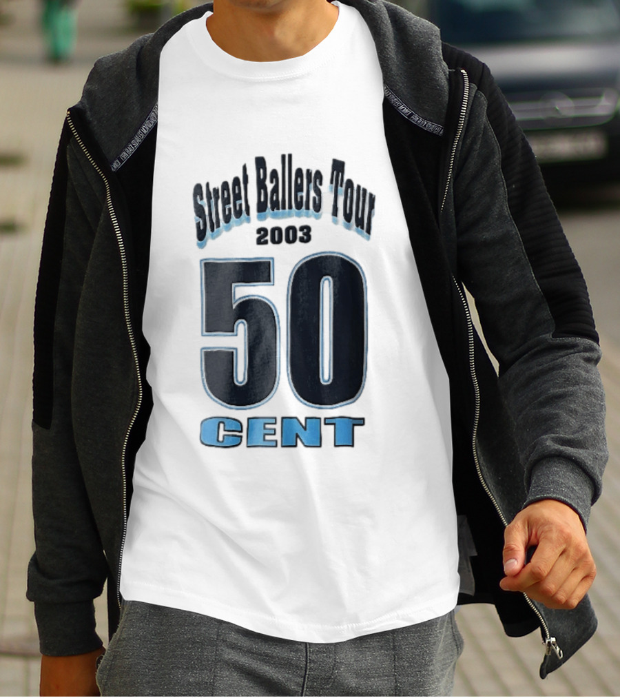 Street Ballers Tour 2003 50 Cent Jersey Number Blue T-Shirt