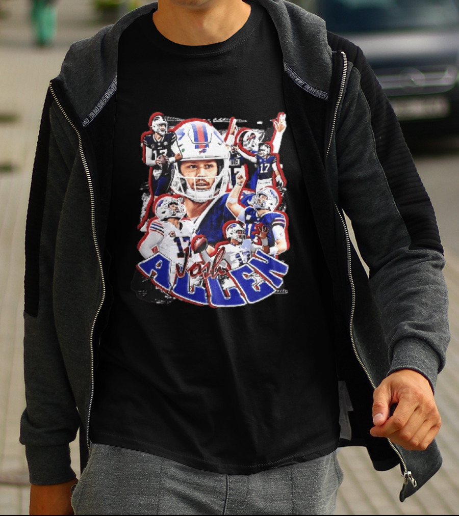 Buffalo Bills Josh Allen Action Collage Football Player T-Shirt
