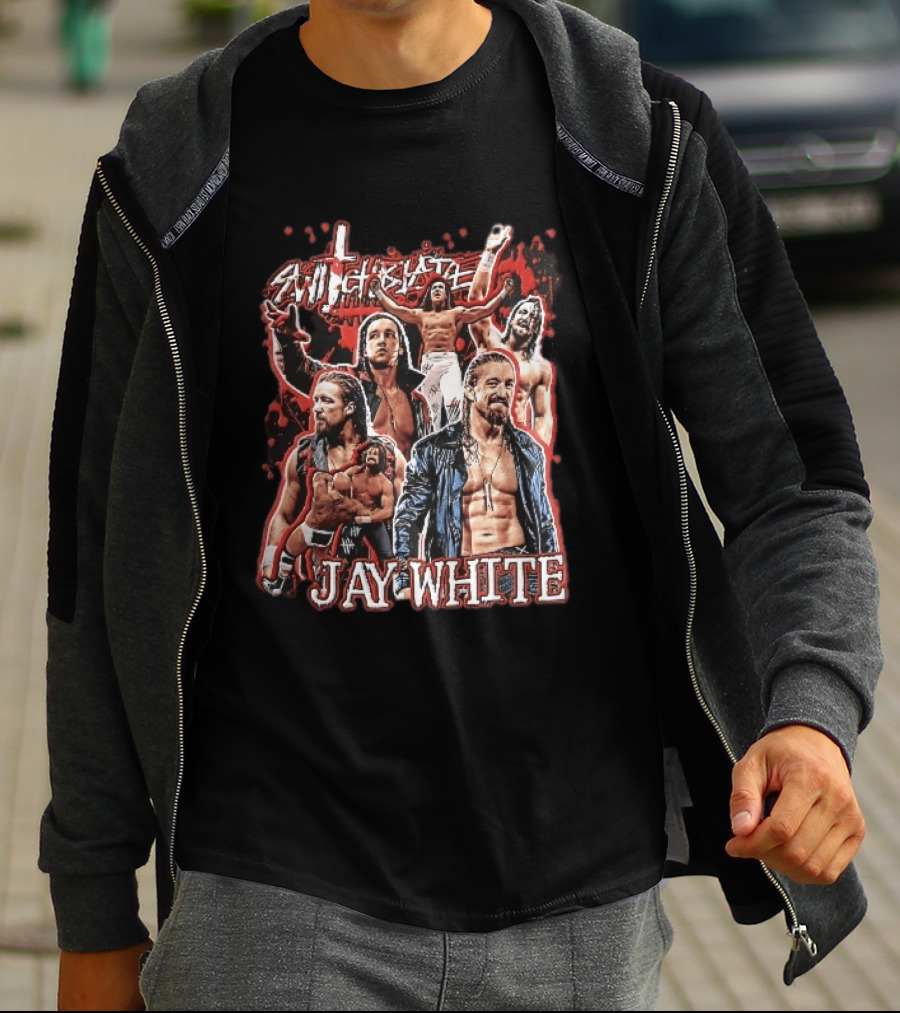 Jay White Switchblade Wrestling Montage Collage T-Shirt