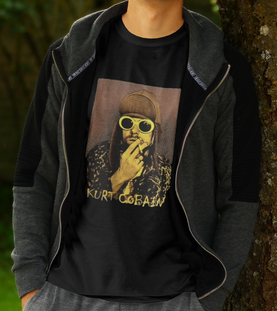 Kurt Cobain Sunglasses Cigarette T-Shirt