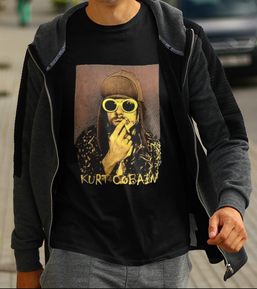 Kurt Cobain Sunglasses Cigarette T-Shirt