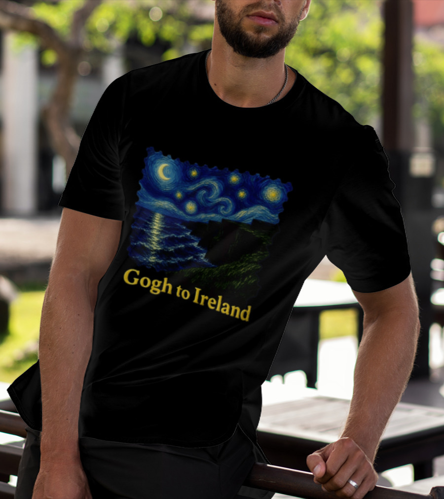 Van Gogh Starry Night Cliffs Overlook Gogh To Ireland T-Shirt