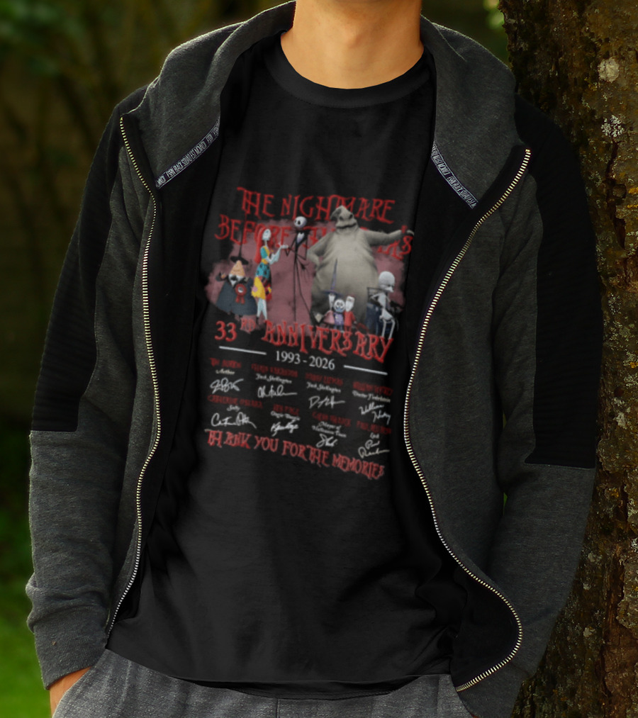 The Nightmare Before Christmas 33rd Anniversary 1993 2026 Thank You For The Memories T-Shirt