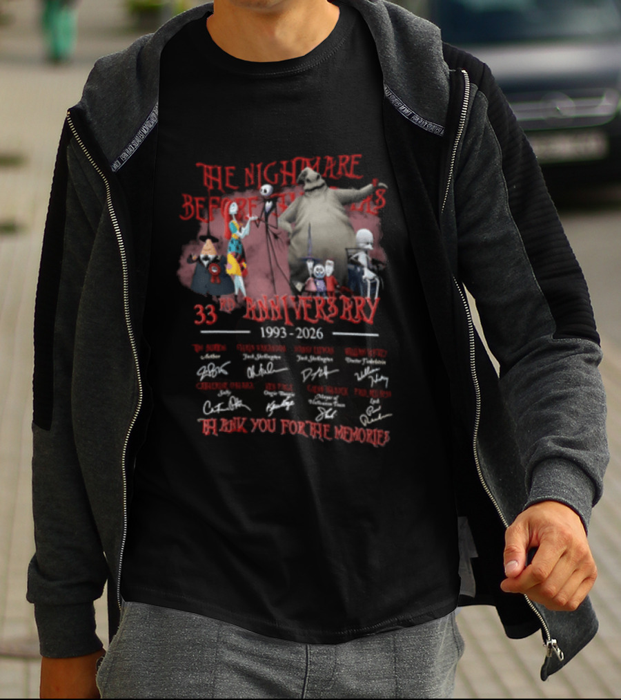 The Nightmare Before Christmas 33rd Anniversary 1993 2026 Thank You For The Memories T-Shirt
