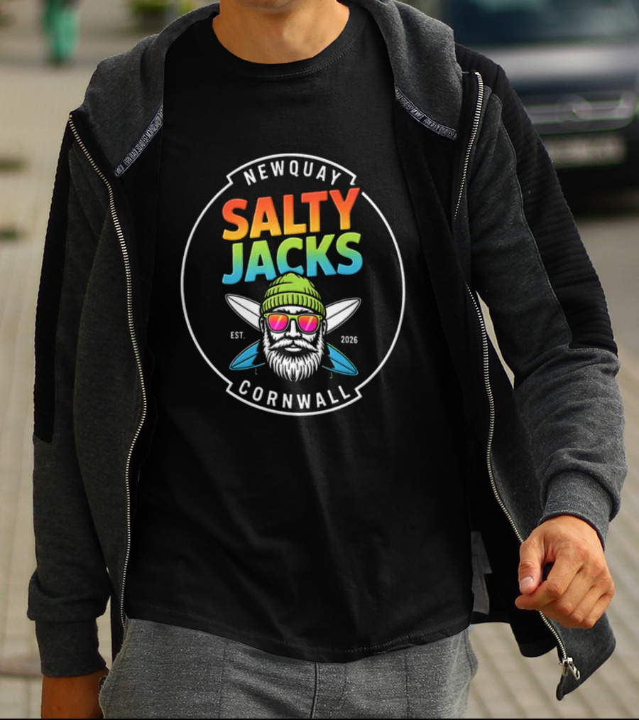 Newquay Salty Jacks Surf Shack Cornwall Est 2026 T-Shirt