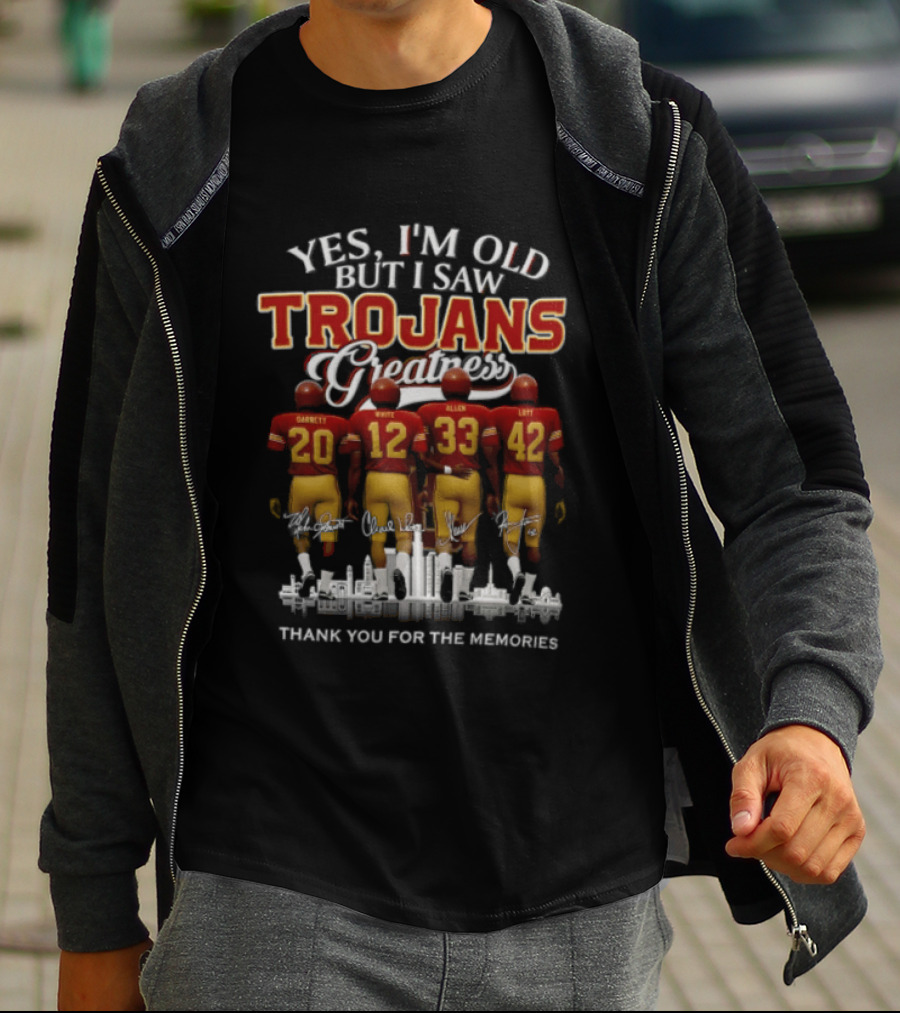Yes I'm Old But I Saw Greatness Trojans Thank You For The Memories Garrett White Allen Loft T-Shirt