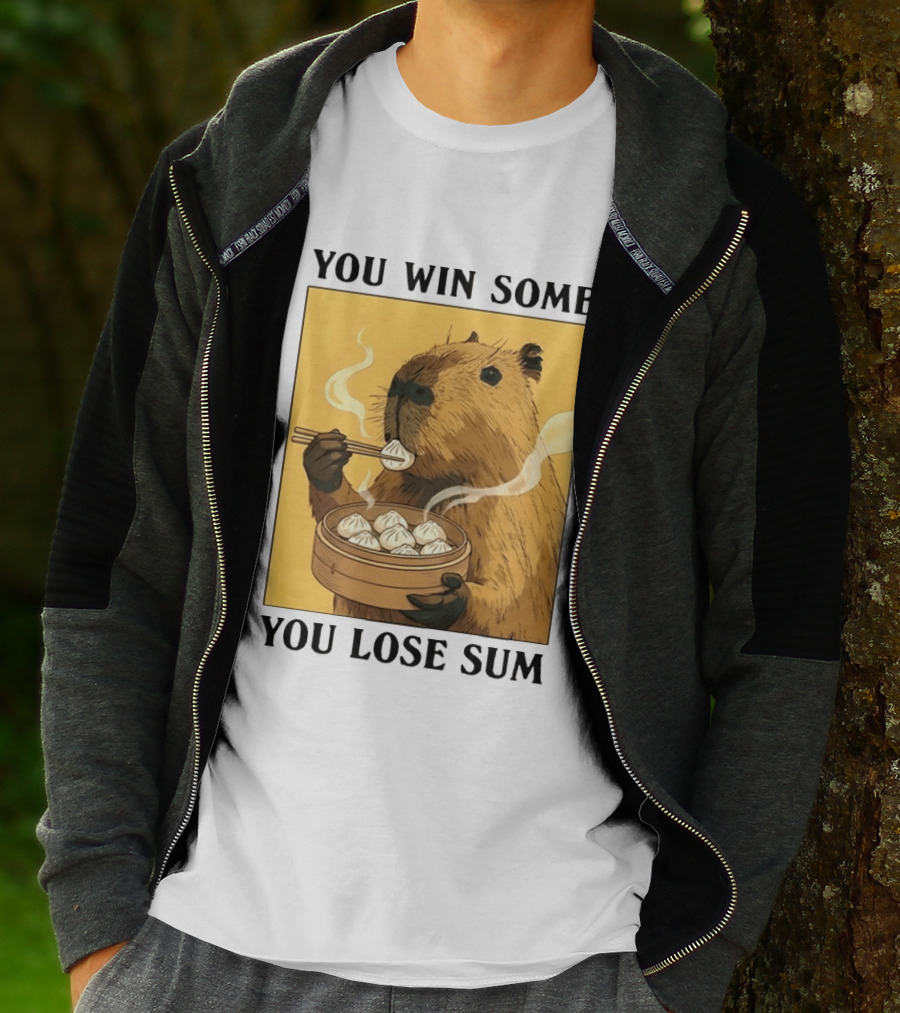 Capybara Eating Dim Sum You Win Some You Lose Sum T-Shirt