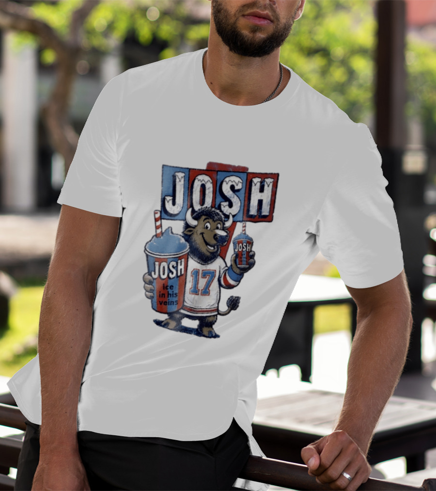 Josh 17 Ice In His Veins Buffalo Drinking Slushy T-Shirt