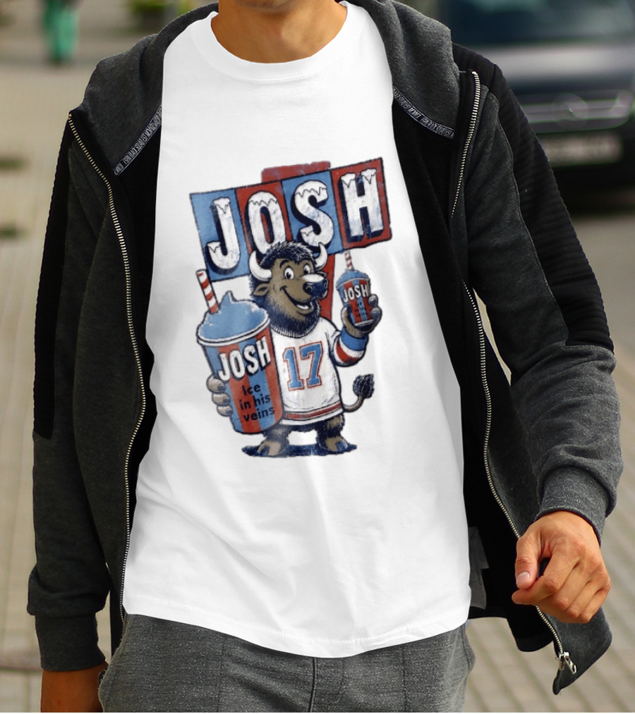 Josh 17 Ice In His Veins Buffalo Drinking Slushy T-Shirt