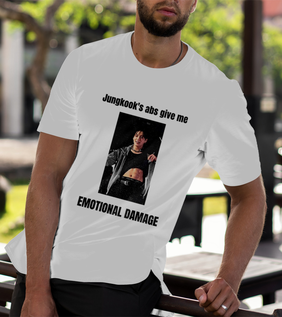 Jungkook's Abs Give Me Emotional Damage Fandom Trend T-Shirt
