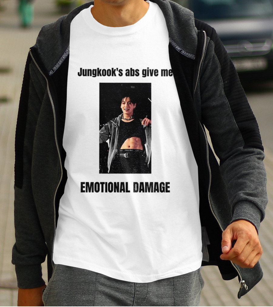 Jungkook's Abs Give Me Emotional Damage Fandom Trend T-Shirt