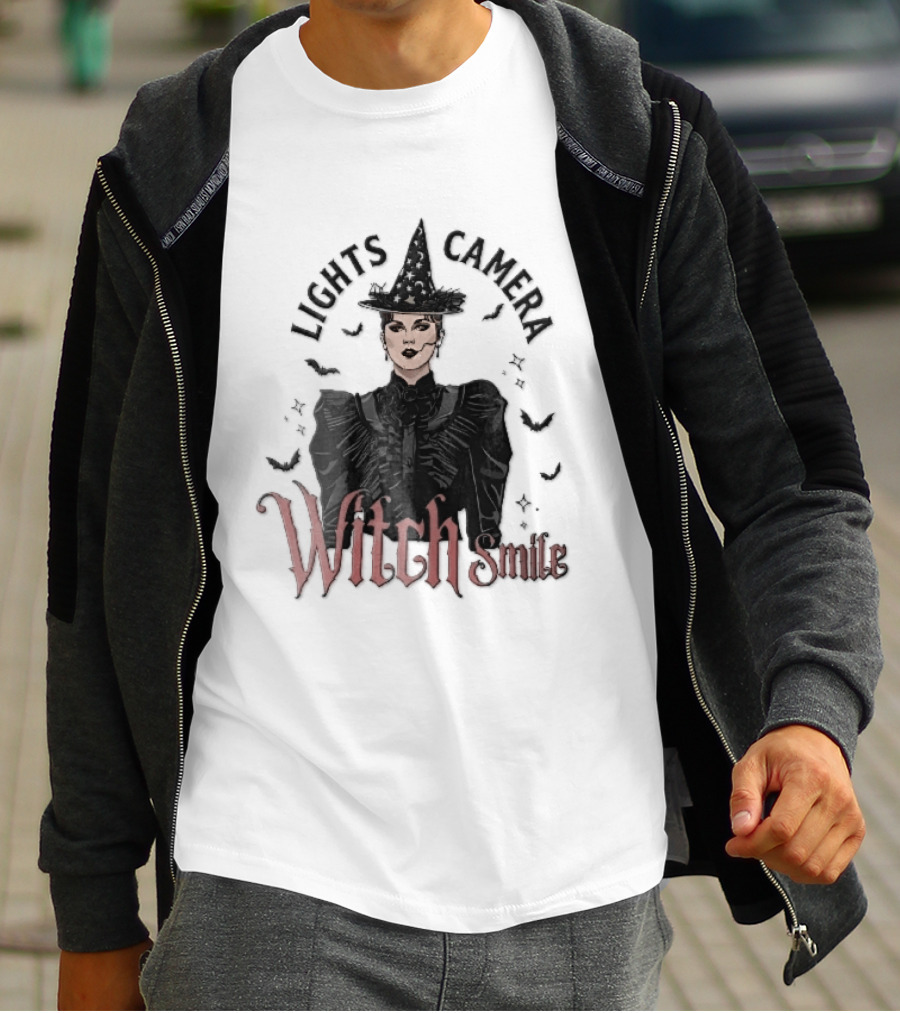 Lights Camera Witch Smile Horror Movie Halloween Magic T-Shirt