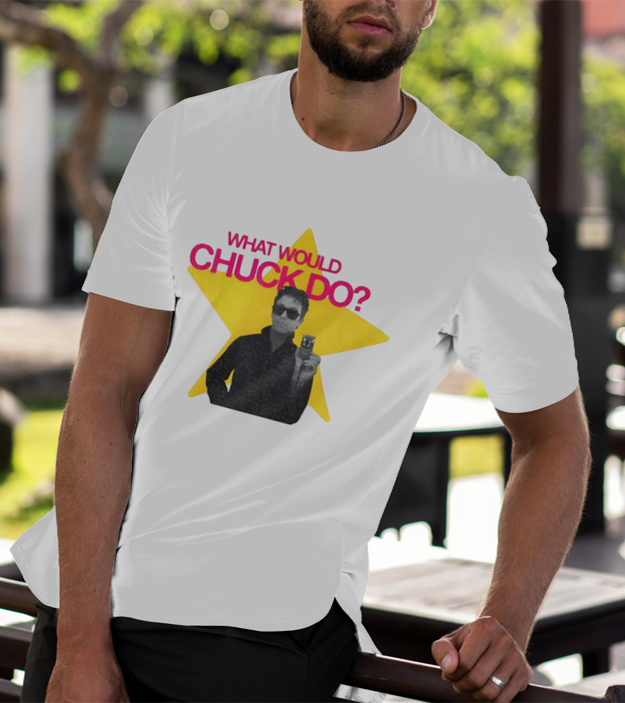 Chuck Timely And The Hourglass 90s Baby What Would Chuck Do Starburst T-Shirt