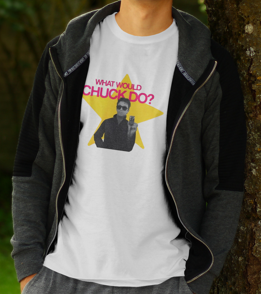 Chuck Timely And The Hourglass 90s Baby What Would Chuck Do Starburst T-Shirt