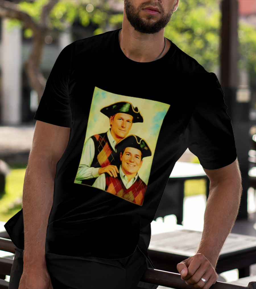 Bill Belichick Tom Brady New England Patriots Colonial Style Historical T-Shirt